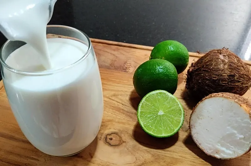 Ingredientes para o suco de inhame com limão