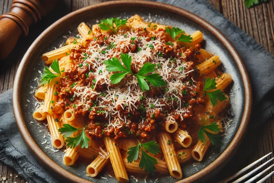 macarrão com carne moída