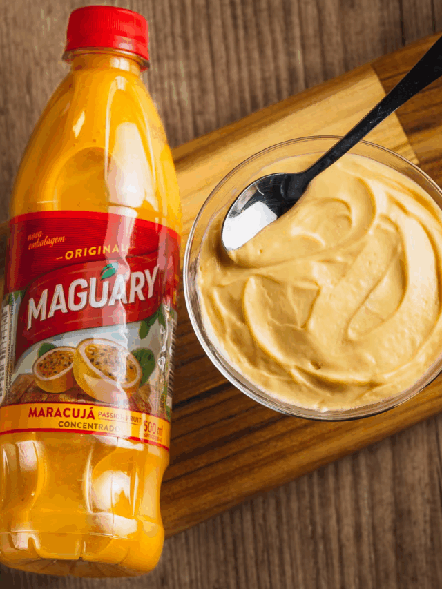 Mousse de maracujá com suco concentrado maguary